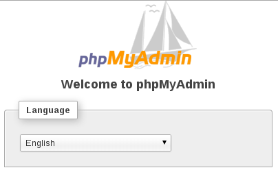 tampilan selamat datang phpMyAdmin