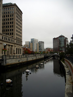 Downtown Providence preparing for the Water Fire show on the water canals