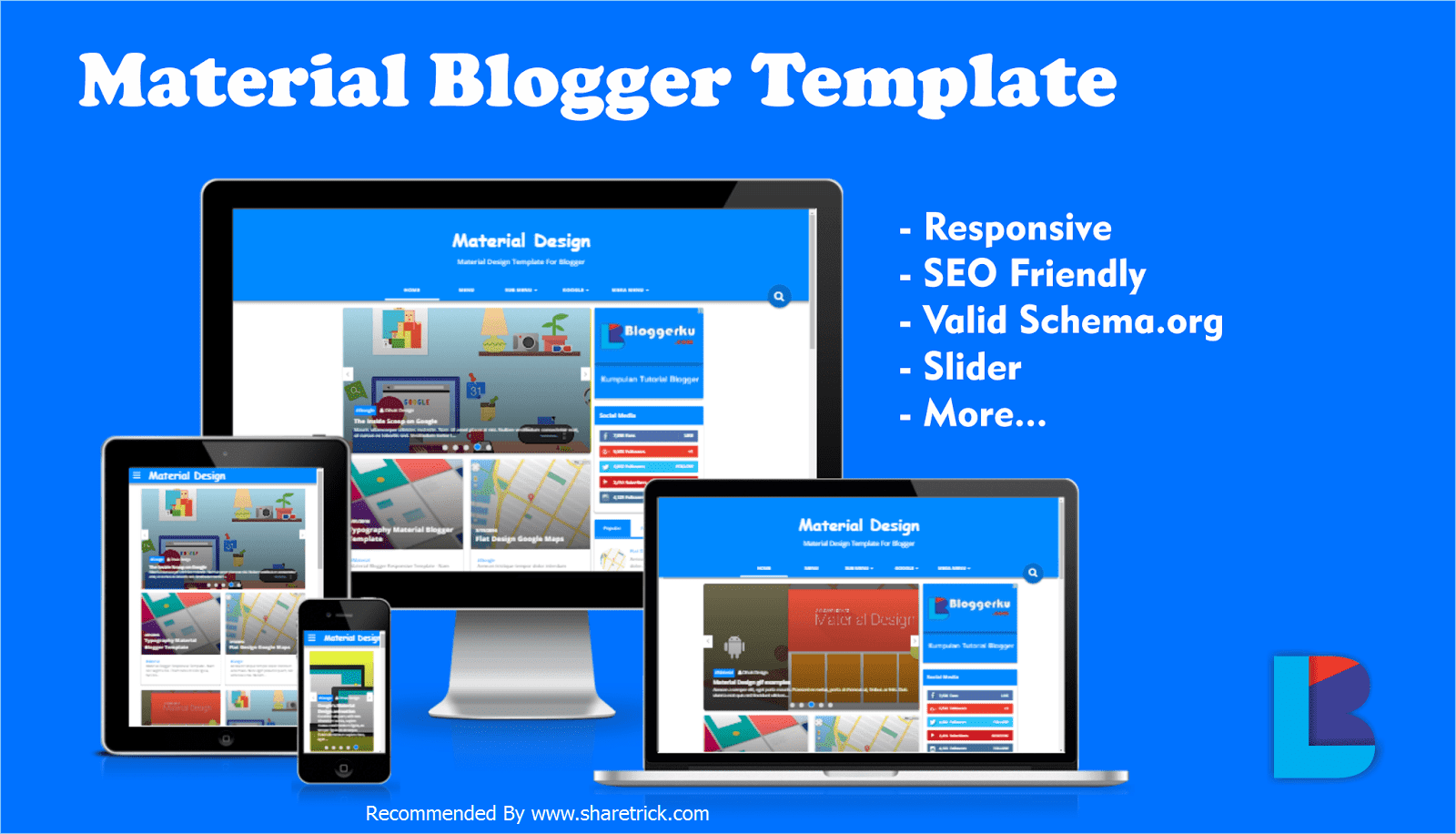 Material Responsive Blogger Template ShareTrick