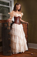 This steampunk style skirt called the tiered skirt, ruffle skirt or flounce skirt is based on victorian era ruffled petticoats