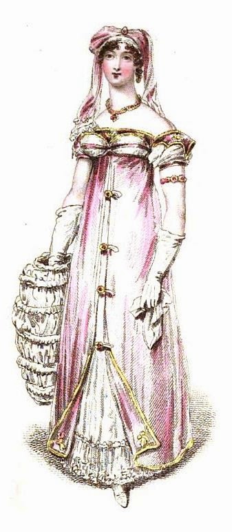Saxe-Cobourg robe for evening full dress from La Belle Assemblée (March 1816) Saxe-Cobourg robe for evening full dress from La Belle Assemblée (March 1816)