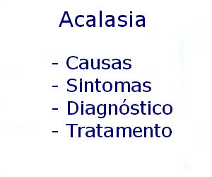 Acalasia causas sintomas diagnóstico tratamento prevenção riscos complicações