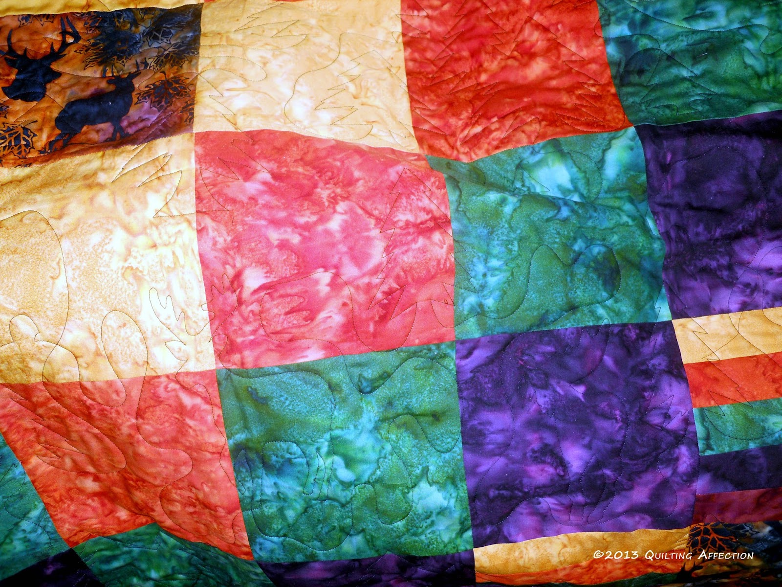 Quilting Affection Designs Deer in Minnesota Quilt Finished!