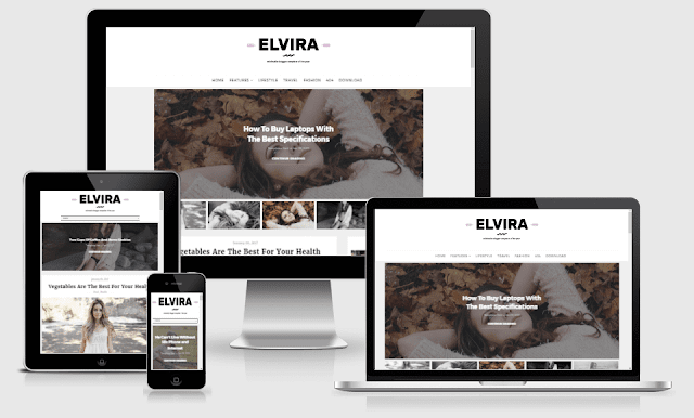 Elvira Responsive Beauty Blogger Template Free Download