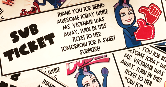 Sub Tickets FREEBIE! {Tutorial plus Template} | Tech and Teachability