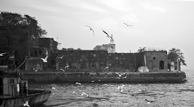 sassoon docks ruins arabian sea seagulls birds fishing boat mumbai india