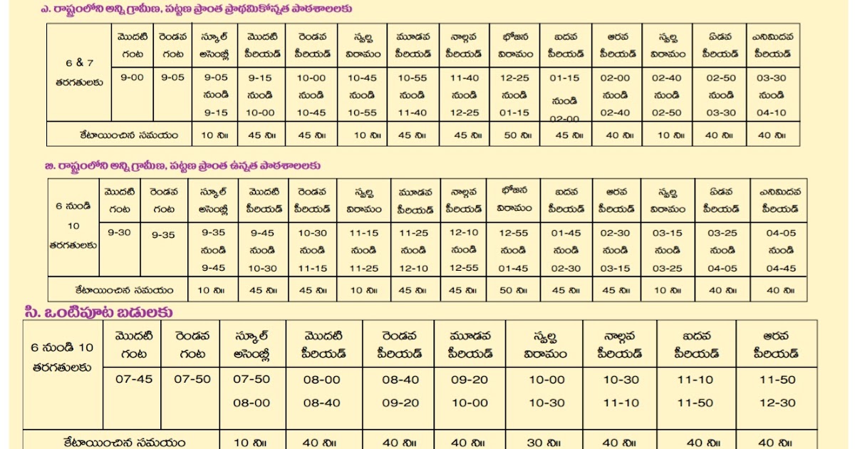 AP School Academic Calendar 201718 Time Tables, Exams Schedule