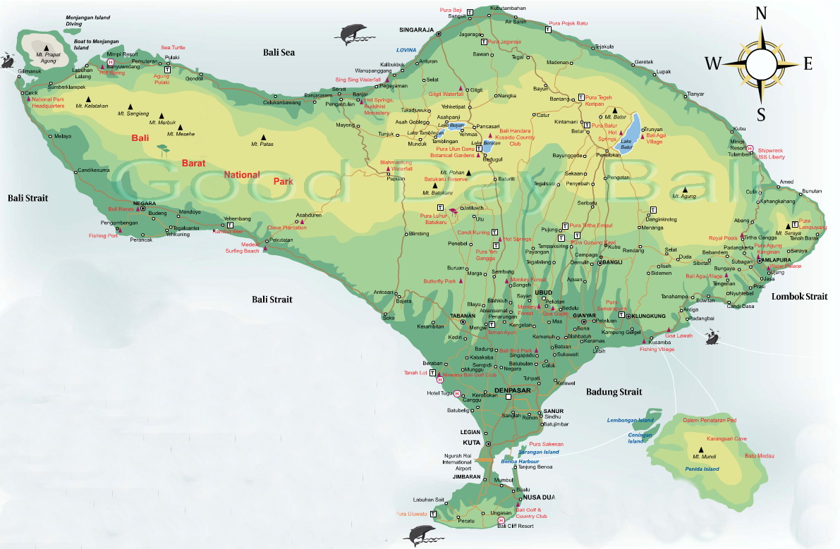 Карта остров бали где находится. Остров Бали на карте. Карта острова Бали на русском языке.