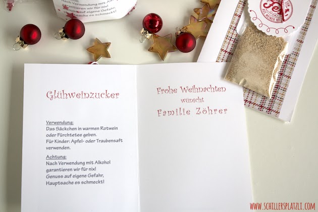 schiller&amp;#39;s platzli: Last Minute Geschenk Glühweinzucker Prost