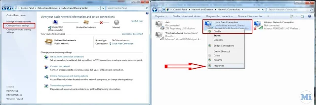 change adapter setting