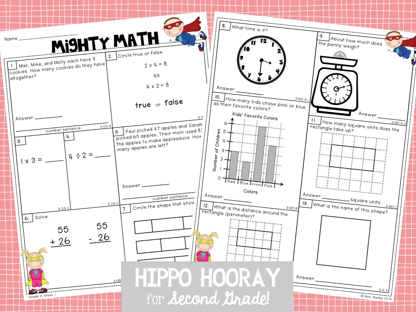 IT'S HERE!!! Third Grade Mighty Math! - Hippo Hooray for Second Grade!