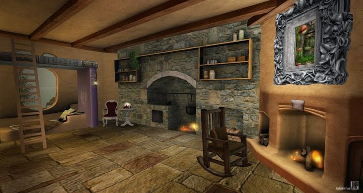 Second life review of a virtual fantasy living space.