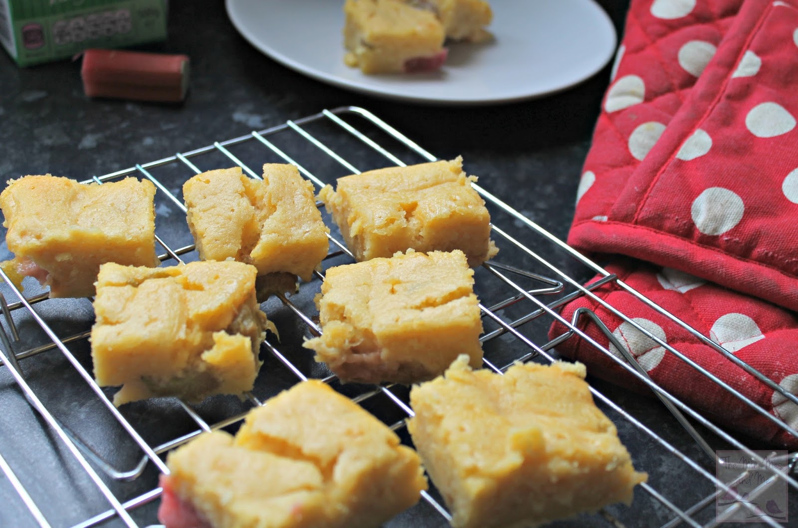 Rhubarb and Custard Tray Bake The Mini Mes and Me