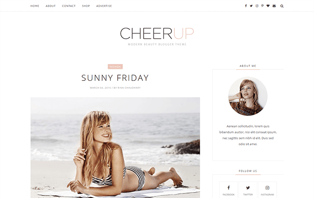 CheerUp Minimal & Responsive Blogger Template