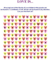 Love is Bible Word Search