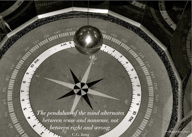 The pendulum of the mind alternates between sense and nonsense, not between right and wrong. - C.G. Jung