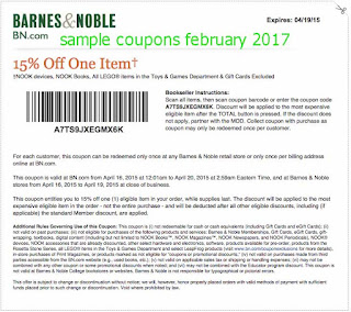free Barnes and Noble coupons february 2017