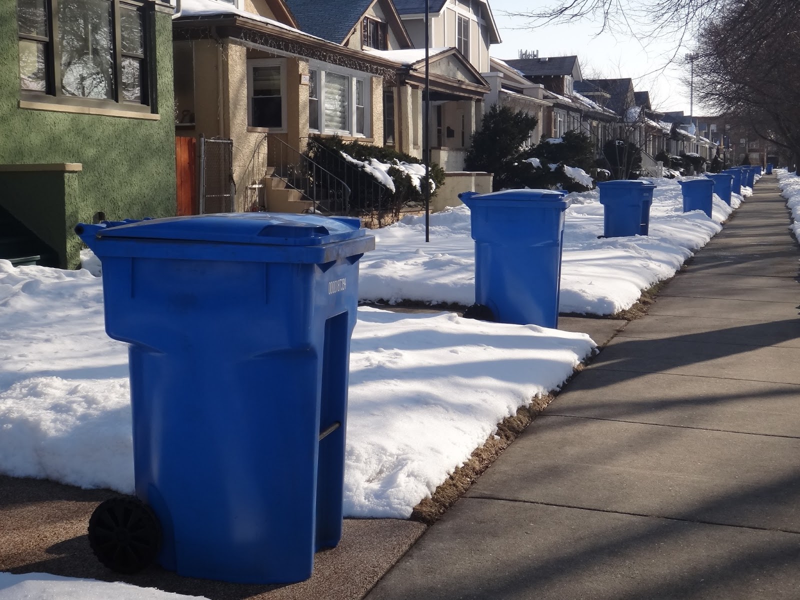 Rogers Park in 1,000 words Blue recycling bins delivered on Arthur