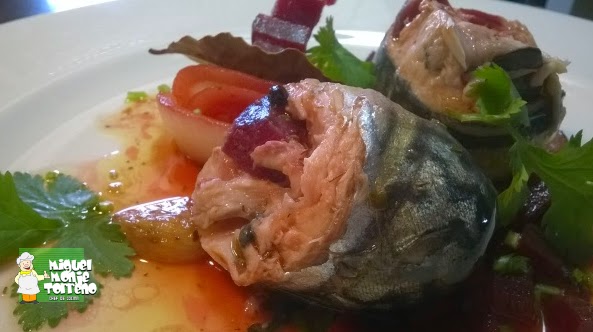 Caballa en Escabeche de Remolacha