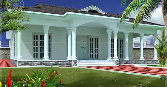 1600 sq ft Single  story  3 bed room villa Home  Kerala Plans 