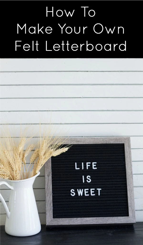The easy way to create your own DIY felt letterboard. Instead of spending money on a fancy vintage felt message board, learn how to make your own. Get the DIY tutorial!