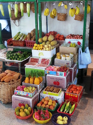Miniature Hong Kong fruit stall.