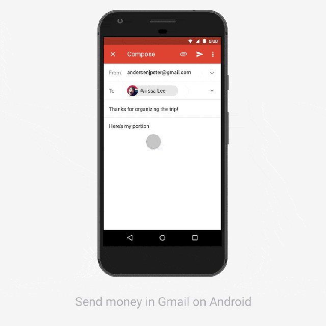 cara mengirimkan uang via gmail (email google)