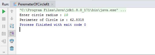 Program to find perimeter of a circle in Kotlin