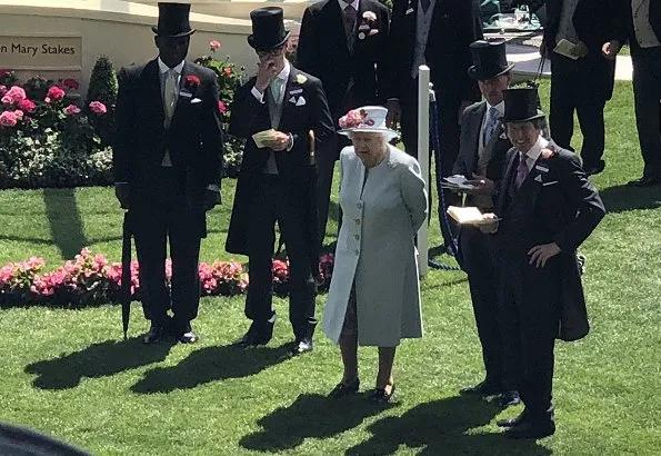 Countess Sophie wore Emilia Wickstead Vida Jumpsuit. Countess Sophie wore a blue Vida pleated crepe jumpsuit by Emilia Wickstead. Queen Elizabeth