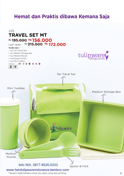 Promo Diskon Mei 2018 :
~ Travel Set MT Promo Diskon Tulipware Mei 2018, Travel Set MT