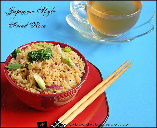 Japanese Style Fried Rice without Eggs - FoodyBuddy
