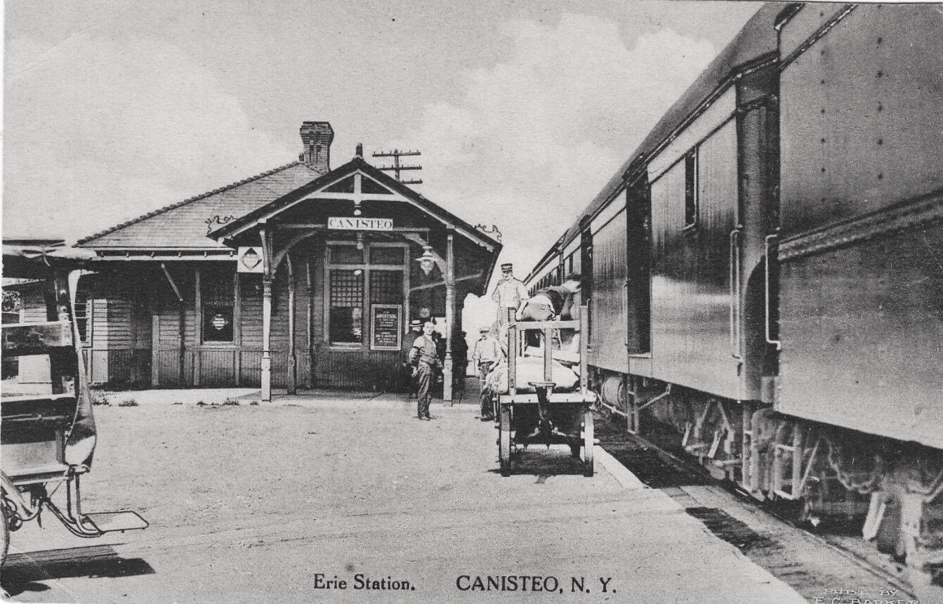 Vintage Railroad Pictures Erie Depot, Canisteo, N.Y.