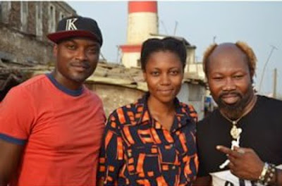 Yvonne Nelson in action with crew on new movie set