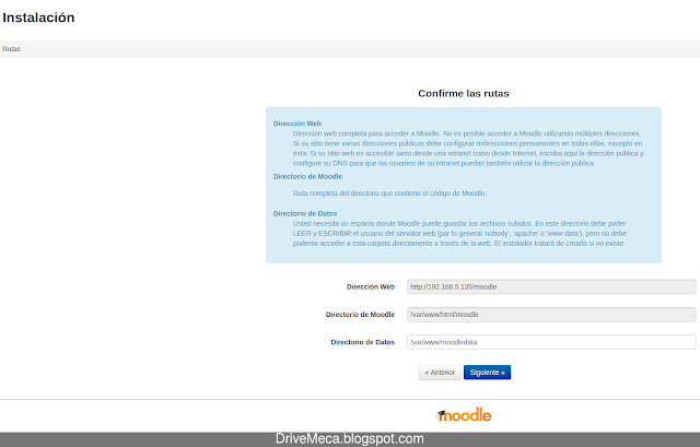 Drivemeca instalando Moodle en servidor Linux Centos