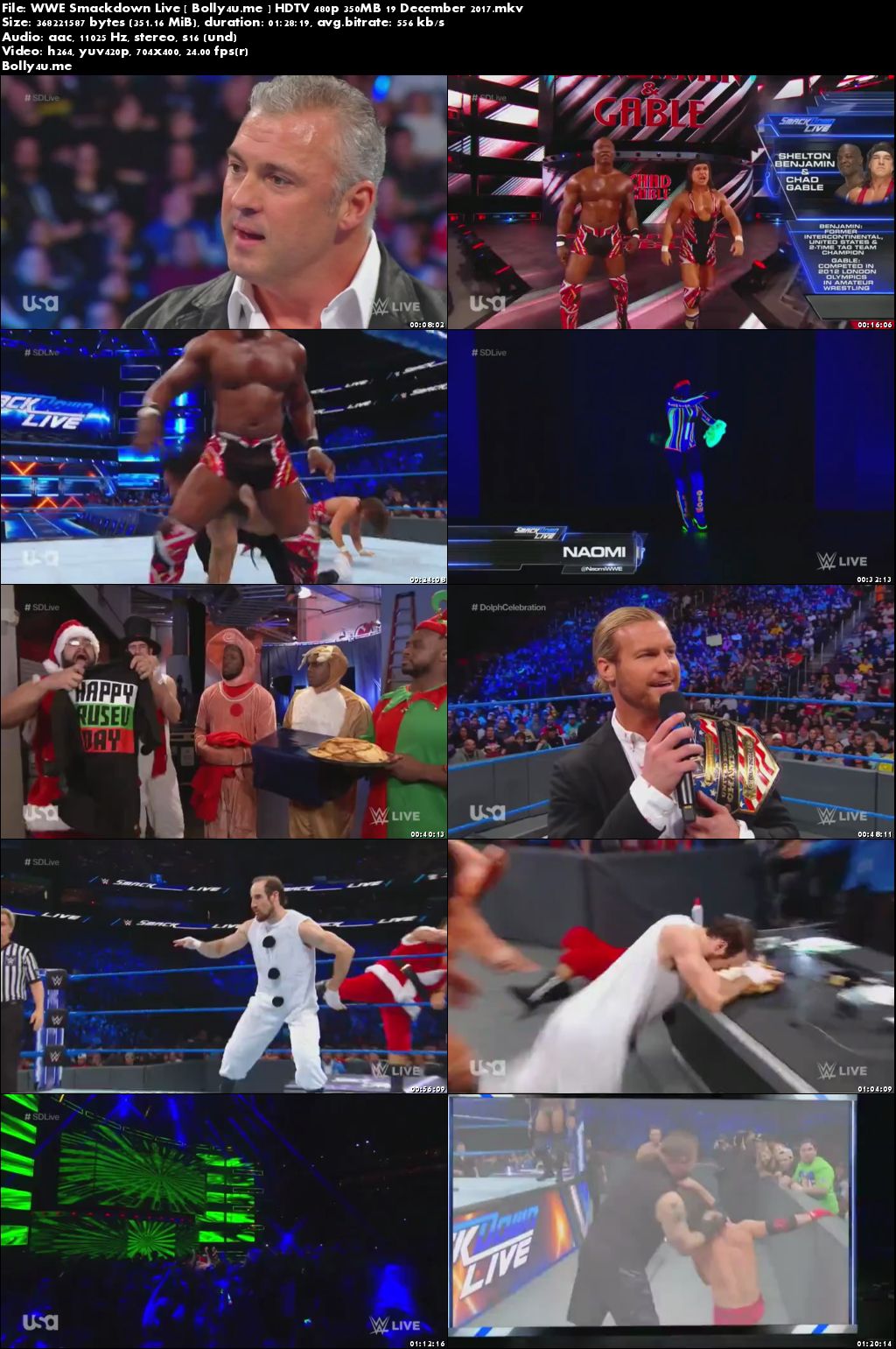 WWE Smackdown Live HDTV 480p 350MB 19 December 2017 Download