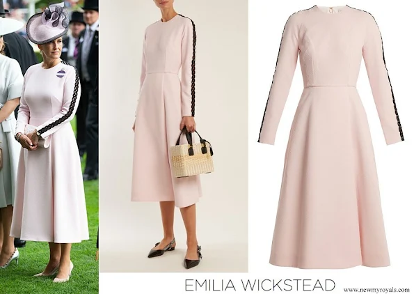 Countess of Wessex wore Emilia Wickstead Dionne macramé-trimmed crepe dress