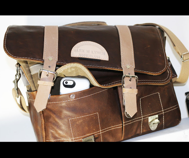 ALEX M LYNCH designer handmade leather messenger bag