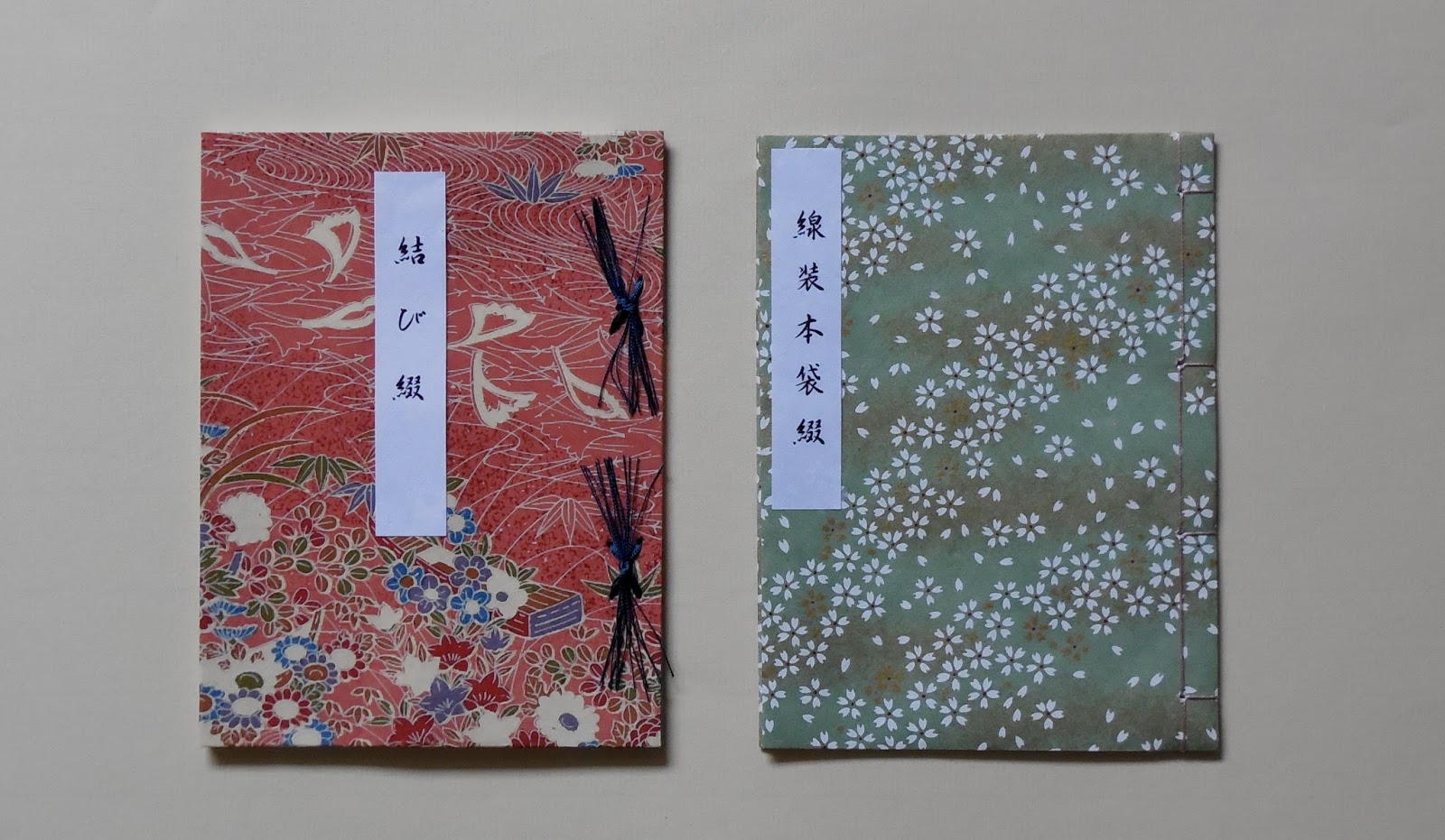 Mixed card notebook bound with fukuro toji binding