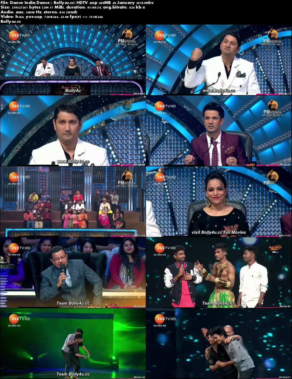 Dance India Dance HDTV 480p 200MB 20 January 2018 Download