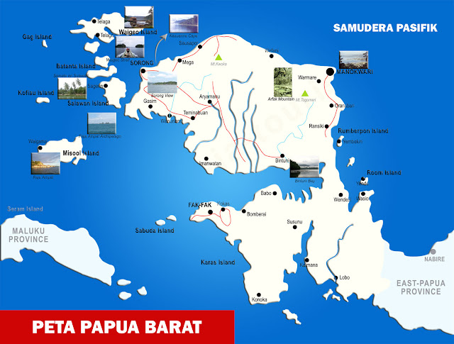 Gambar Peta Provinsi Papua Barat Lengkap