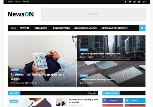 قوالب بلوجر اخبارية قالب NewsOn معرب