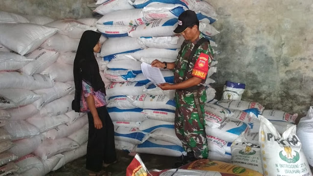 Pengawasan Pendistribusian Pupuk Bersubsidi Terus di perketat dan di lakukan pengecekan Oleh Babinsa