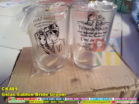 jual Gelas Sablon Bride Groom