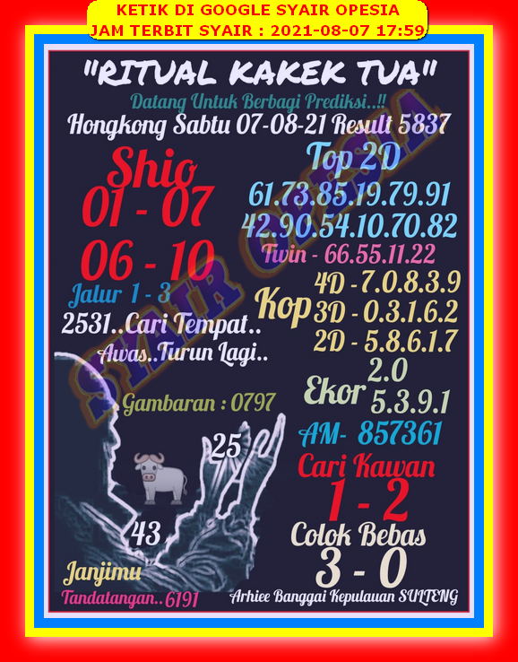 Syair Togel Hk 7 Agustus 2021 Forum Syair Asiktoto