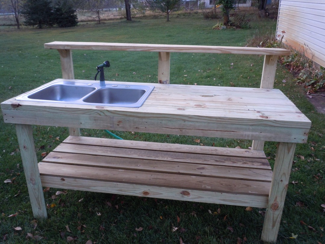 Everything In Between by Kelly & Tiffany: Potting Bench Everything In Between by Kelly & Tiffany: Potting Bench on Outdoor Sink With Stand id=46881