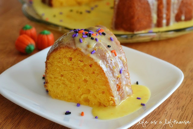 This Glazed Orange Bundt Cake is a moist cake with a hint of orange flavor with a delicious lemon and orange glaze. Life-in-the-Lofthouse.com