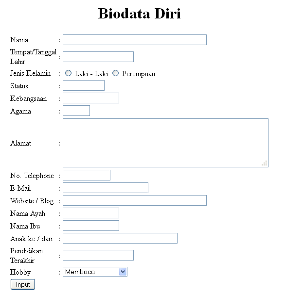 Cara Membuat Biodata Penulis Biodata Pribadi Sederhana Silahkan Mencoba ...