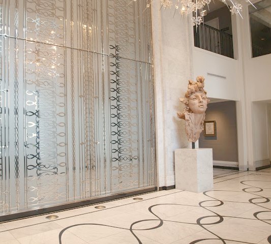 Marble art deco 1920s Paris inspired lobby Waldorf Chicago photo by Hello Lovely Studio