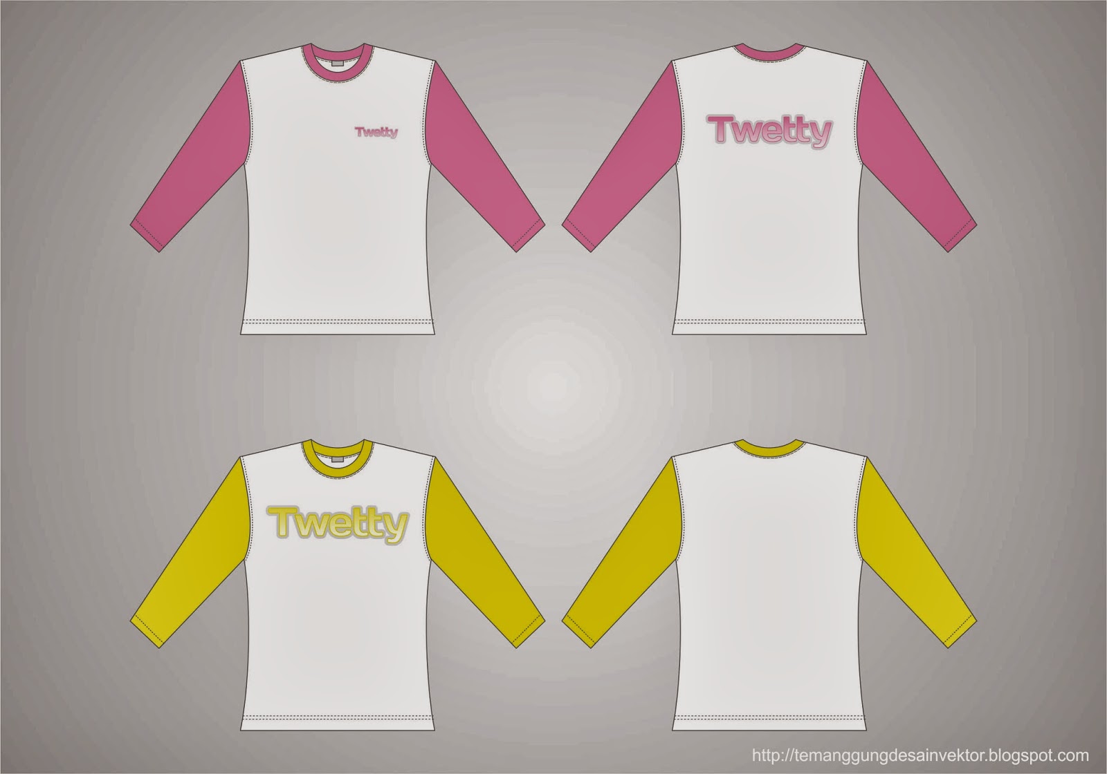Download Model Terbaru 48 Kaos Lengan Panjang Format Cdr PSD Mockup Templates