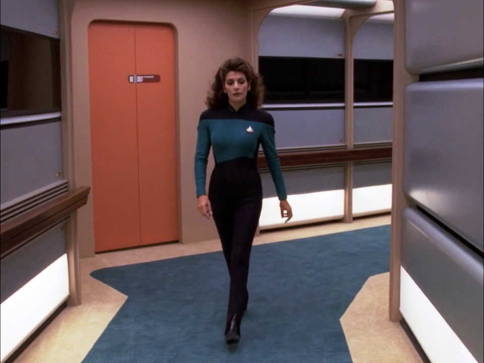 Deanna troi's lowcut vs full-dress starfleet uniforms.